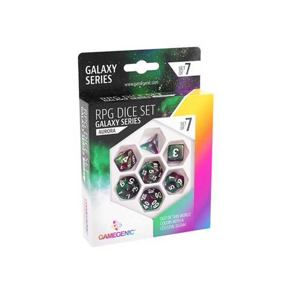 GameGenic  GGS50016ML Galaxy Series Aurora 7 Piece Dice Set