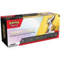 Trainers toolkit contains:Over 50 cards to help build a deck including trainer cards an Arceus V and an Arceus VSTAROver 100 energy4 * Pokémon boosters65 * Deck protectors1 * Deck builders guide1 * Rulebook6 * Damage counter dice1 * Tournament legal coin flip die2 * Condition markers1 * VSTAR marker