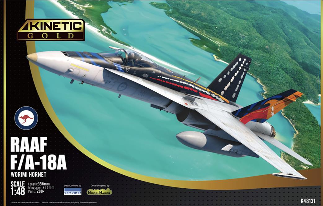 Kinetic Models 1/48 48131 Gold F/A-18A Hornet RAAF Worimi Quality Plastic Kit