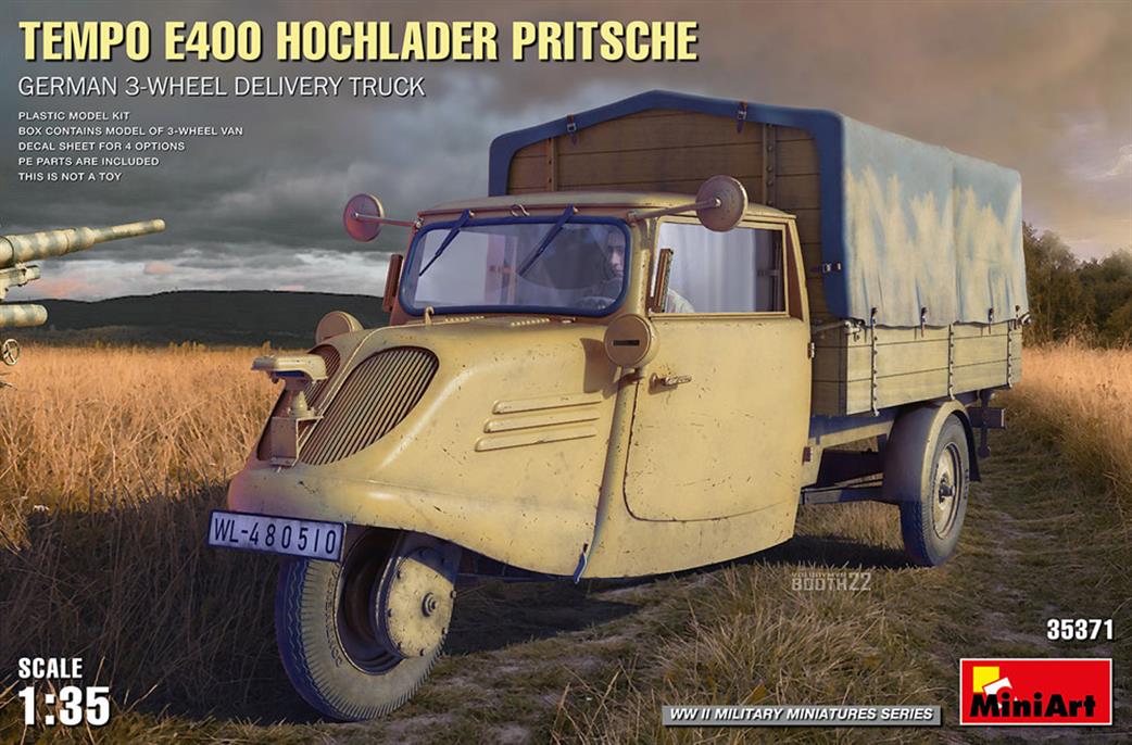 MiniArt 1/35 35371 Tempo E400 Hochlader Pritsche 3 Wheel Truck Plastic Kit