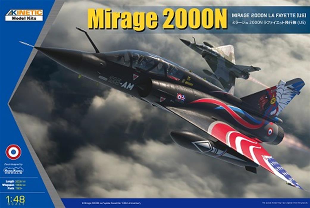 Kinetic Models 1/48 48124 Mirage 2000N French Fighter Jet La Fayette Plastic Kit
