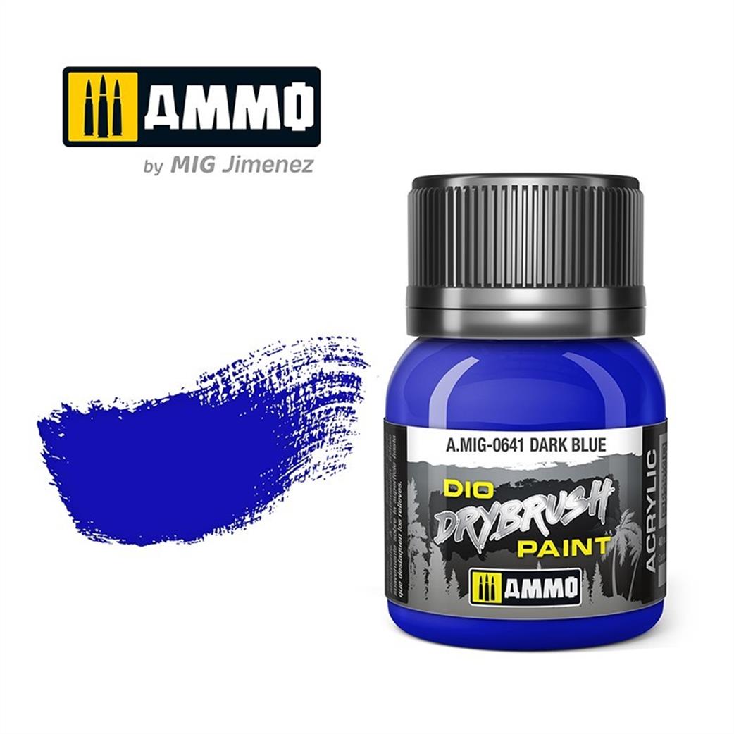 Ammo of Mig Jimenez  A.MIG-0641 Dark Blue Special DIO Drybrush Paint 40ml Pot