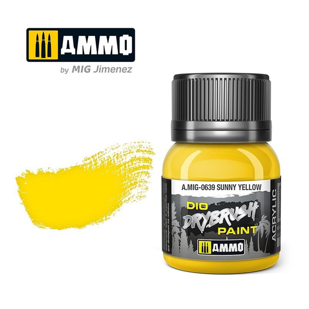 Ammo of Mig Jimenez  A.MIG-0639 Sunny Yellow Special DIO Drybrush Paint 40ml Pot