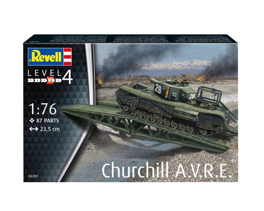 Revell 1/76 63297 Churchill A.V.R.E. Model set with glue & paint