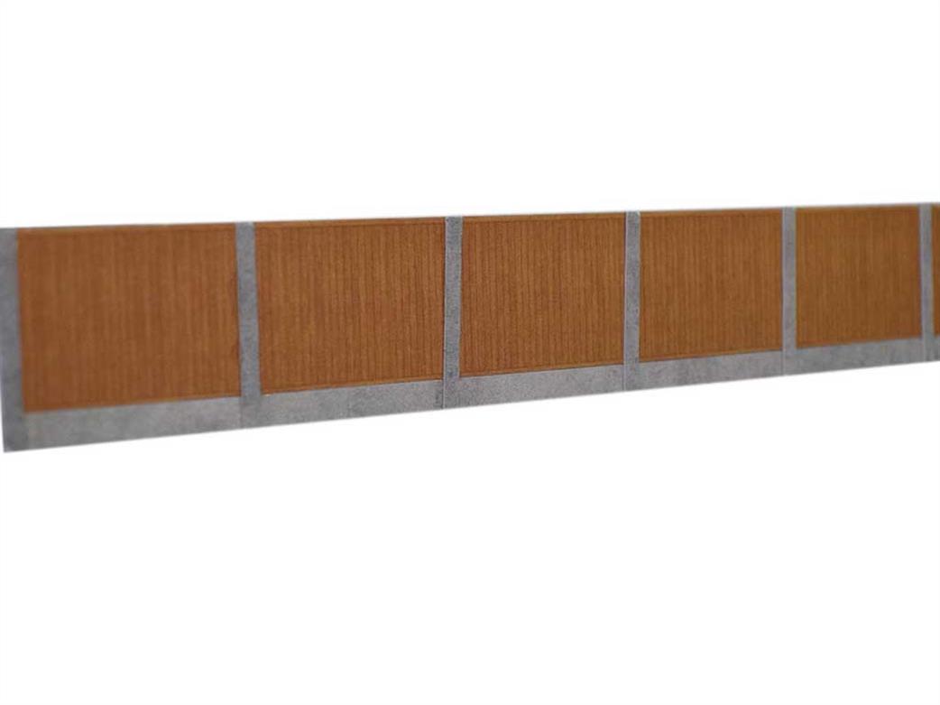 ATD Models OO ATD003 Brown Timber Fencing with Concrete Posts Card Construction Kit