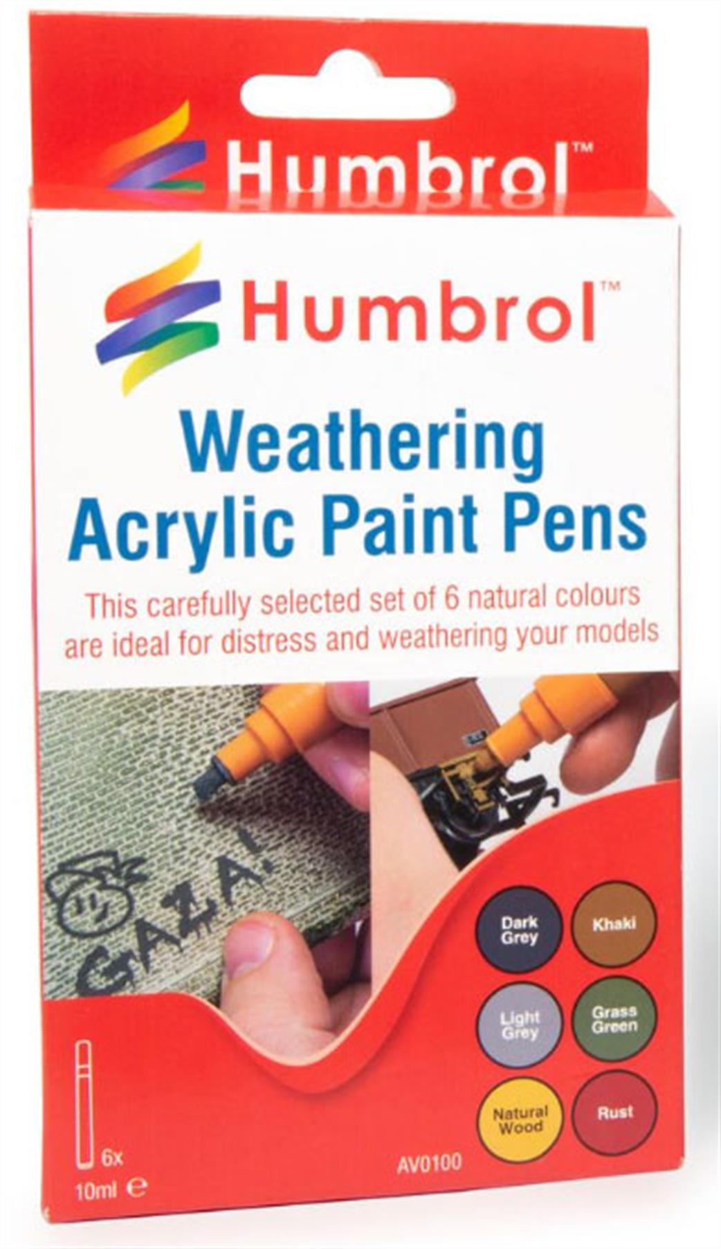 Humbrol  AV0100 6 Weathering Pens