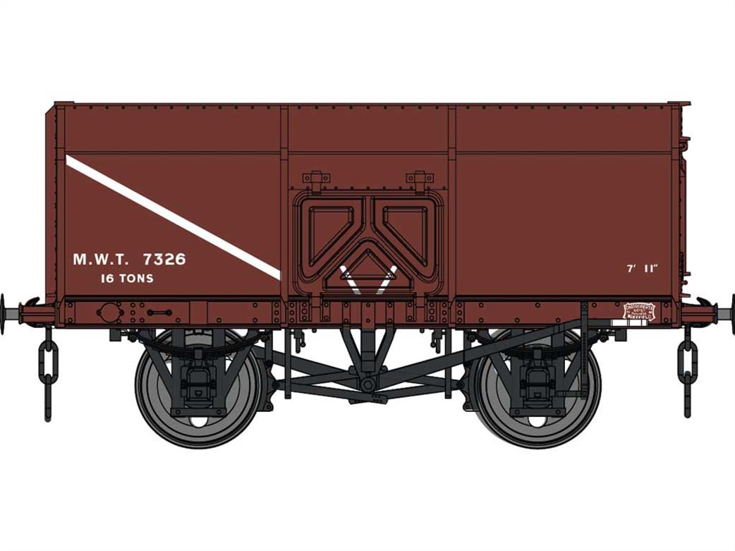 Dapol O Gauge 7F-041-001 MWT 7326 Charles Roberts Slope Sided 16 Ton Mineral Wagon Bauxite 1945-c1950