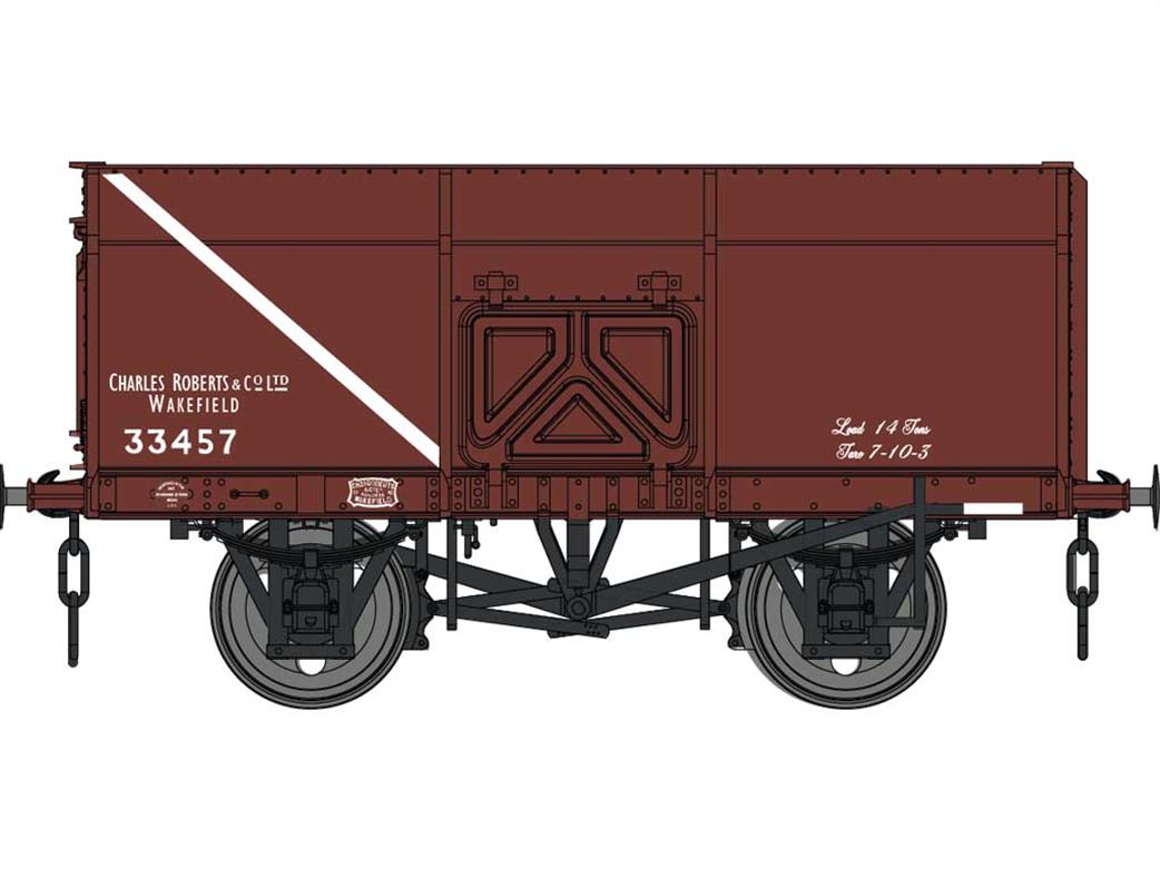 Dapol 7F-041-002 Charles Roberts 33457 Slope Sided 14 Ton Mineral Wagon Bauxite 1935-1940 O Gauge