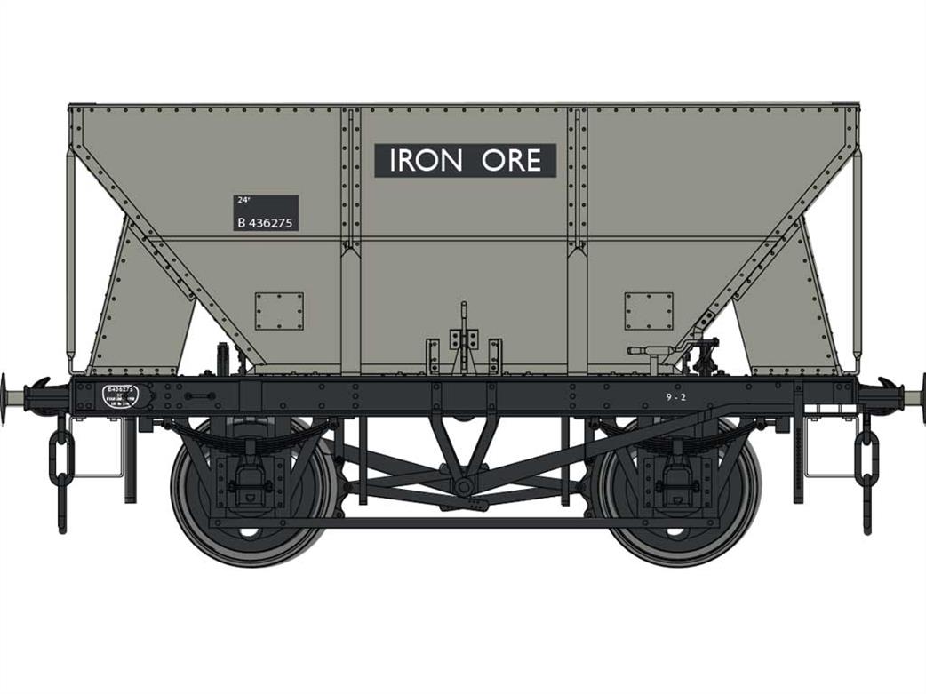 Dapol O Gauge 7F-033-002 BR B436275 24 Ton Iron Ore Hopper Wagon BR Grey (NRM/Rutland Museum)