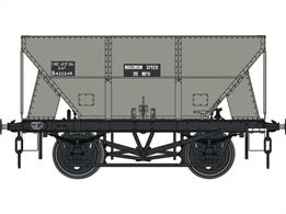 The British Railways 22-24 ton capacity iron ore hoppers were developed from LNER designs and wagons built for private owners in the 1930s. Charles Roberts built 1,000 22 ton wagons in 1949, likely ordered by the Ministry of Transport before nationalisation and allocated BR diagram 1/161. A year later 1,500 were built by Charles Roberts, uprated to 24 tons capacity and allocated diagram 1/162 along with 500 of the 1949 wagons also uprated. They were initially used for iron ore traffic and latterly Limestone, chalk and sand, lasting in service until circa 1980.Model finished in British Railways grey livery with black lettering patches, maximum speed 35mph. 1960s onwards.