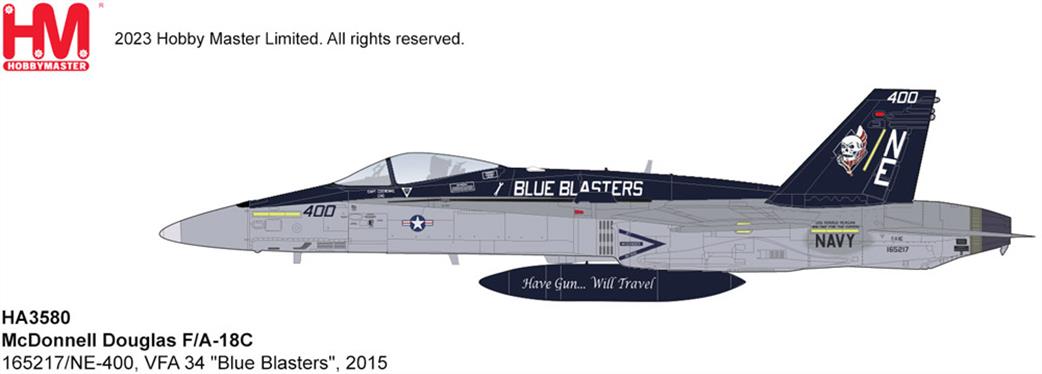 Hobby Master 1/72 HA3580 F/A-18A Hornet VMFA-34 Blue Busters Diecast Aircraft Model