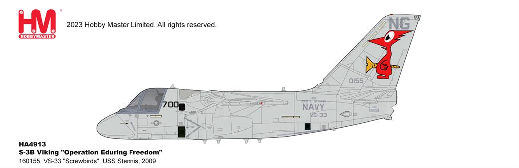 Hobby Master 1/72 HA4913 Lockheed S-3 Viking Operation Eduring Freedom Vs-33 Screwbirds USS Stennis Diecast model