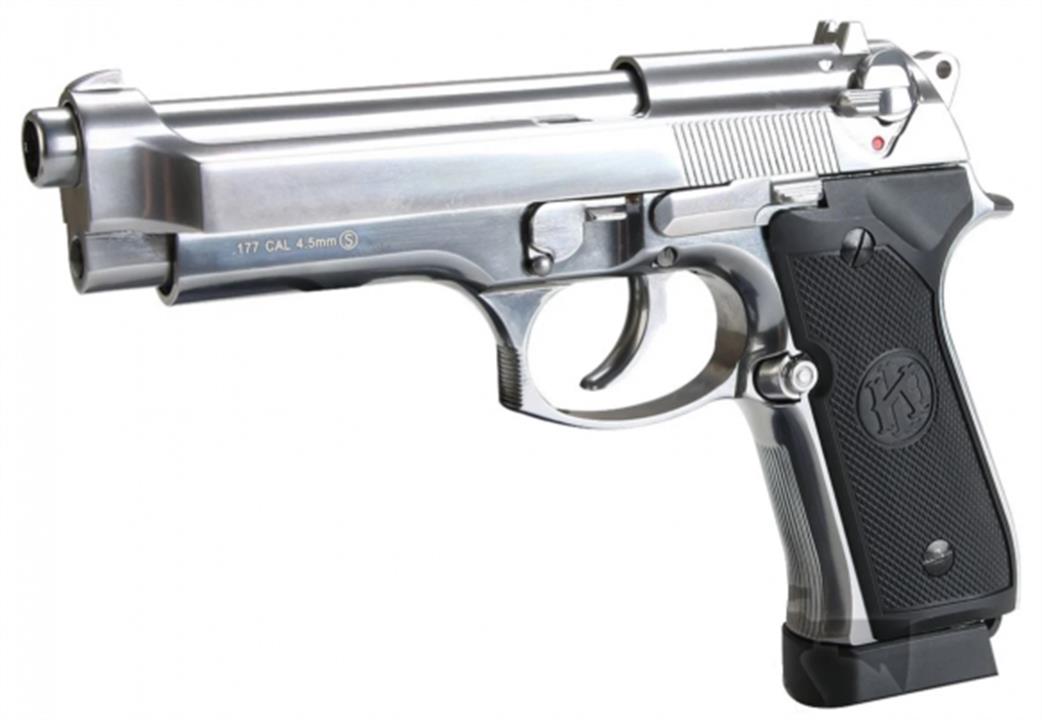 Krown Land  L45-21009X KL-92A1 Chrome  Co2 BB .177 Metal Air Pistol with Blowback
