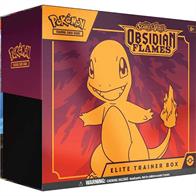 Each box contains:9 * Scarlet &amp; Violet Obsidian Flames boosters1 * Full art foil promo Charmander45 * Pokemon Energy cards2 * Acrylic condition markers6 * Damage-counter diceA competition legal coin-flip die65 * Sleeves featuring Charmander4 * DividersA collector's boxA players guide.