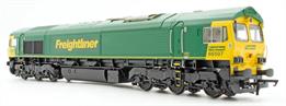 Freightliner were the second operating company to enter the class 66 game with the first of their locomotives arriving in 1999. Nicknamed 'freds' - a portmanteau of Freightliner and Shed, 66507 represents the standard freightliner class 66 of the early noughties.Our Class 66 model is based on the award winning ‘accura-standard’ platform, with all-wheel powered six-axle bogies, a powerful twin flywheel fitted motor and market leading electronics package.