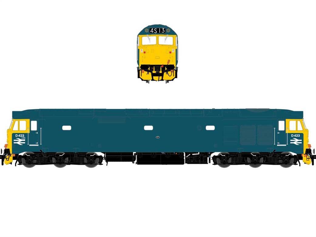 Accurascale OO ACC2209 BR D423 EE Class 50 Diesel Locomotive BR Rail Blue As Built Condition