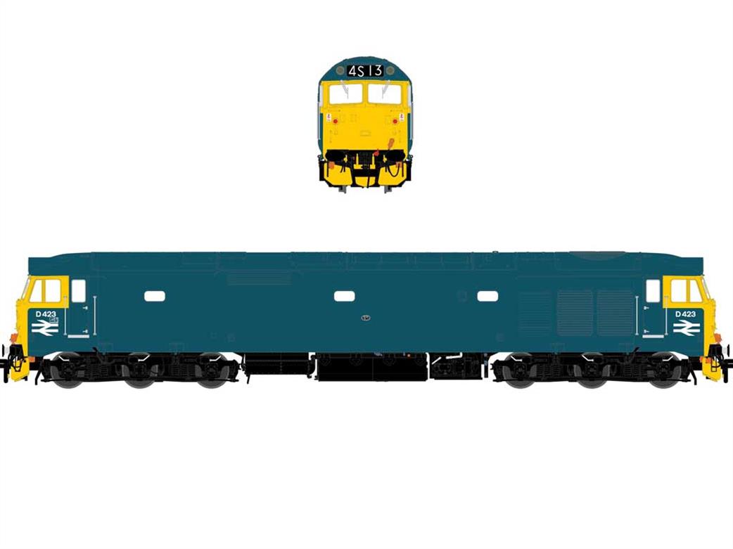 Accurascale ACC2237 DCC BR D423 EE Class 50 Diesel Locomotive BR Rail Blue As Built Condition DCC Sound OO