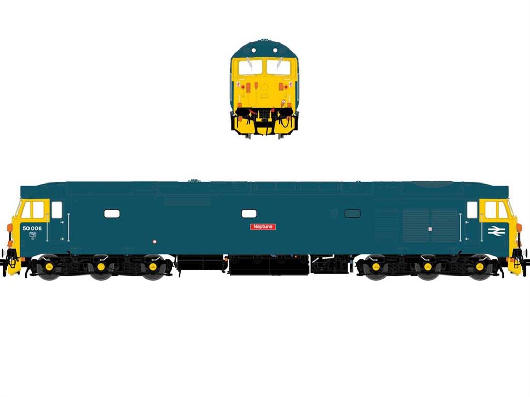Accurascale OO ACC2238 DCC BR 50006 Neptune EE Class 50 Diesel Locomotive BR Rail Blue Refurbished DCC Sound