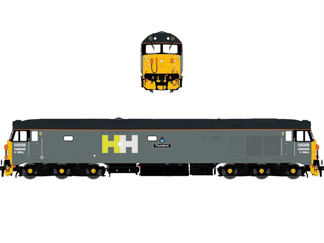 Accurascale OO ACC2240 DCC Hanson+Hall 50008 Thunderer EE Class 50 Diesel Locomotive H+H Grey DCC Sound