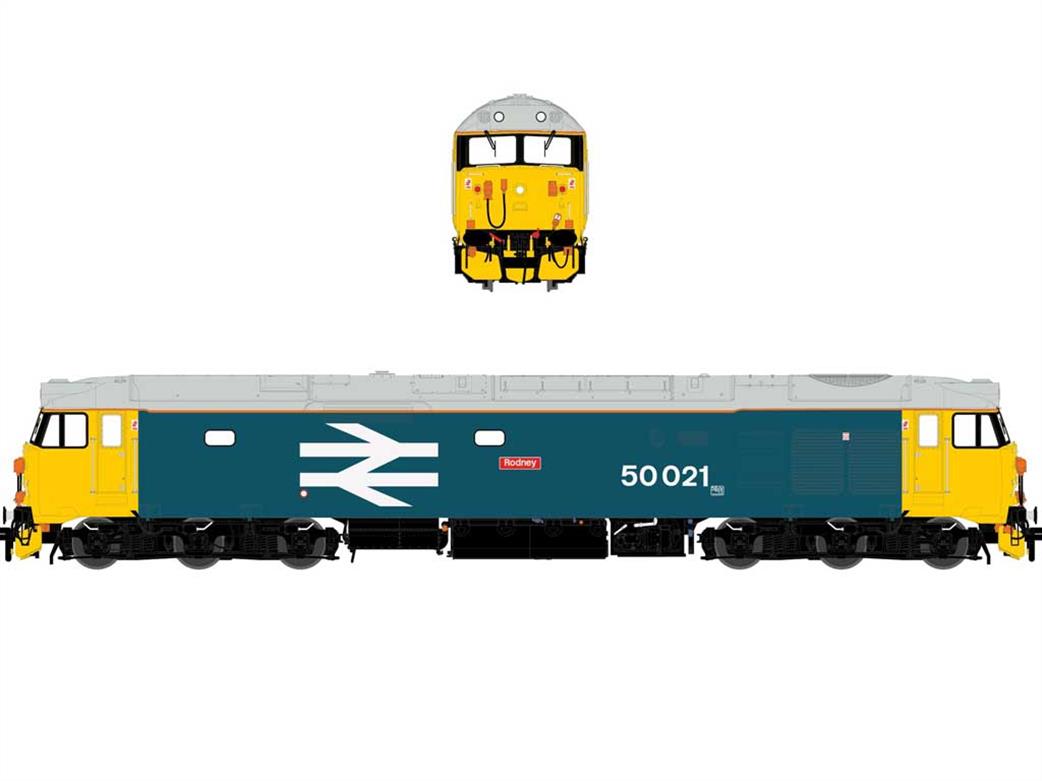 Accurascale ACC2243 DCC BR 50021 Rodney EE Class 50 Diesel Locomotive BR Large Logo Blue DCC Sound OO