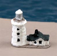 Cromer Lighthouse is located behind the beach in parkland boardered by trees. The model is in 1/1250 scale and 3D-printed and painted by Coastlines Models (CL-L57) to customer order only.