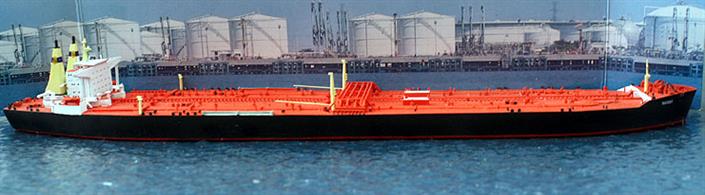 Nanny was one of the very largest oil tankers ever built but following a number of oil spills, tankers had to be built with double hulls and the carrying capacity went down for the same internal volume. This model of Nanny is by WDS models, WDS 029.