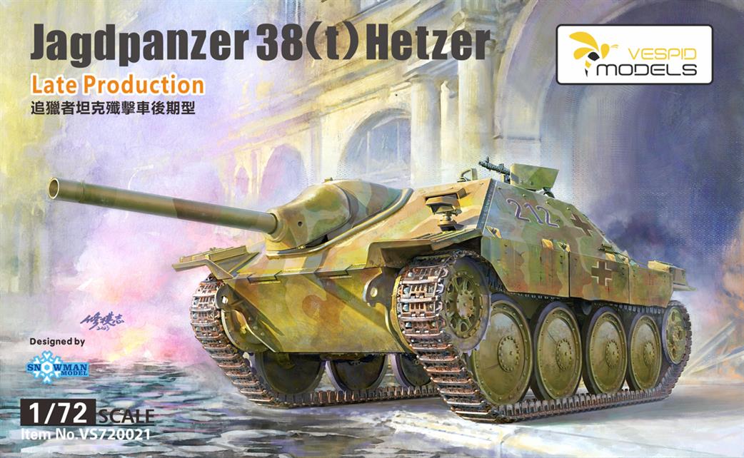Vespid Models 1/72 VS720021 Jagdpanzer 38(t) Hetzer Late Production SPG  Plastic Kit
