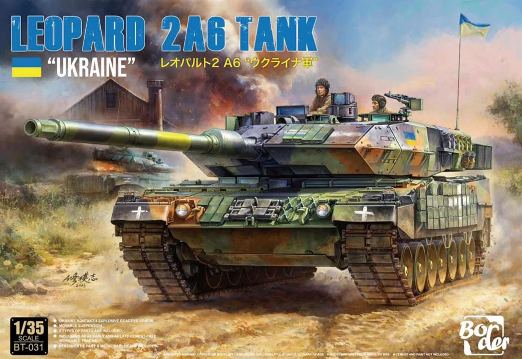 Border Models 1/35 BT-031 Leopard 2 A6 With ERA Armour Ukrainian Army Plastic Kit