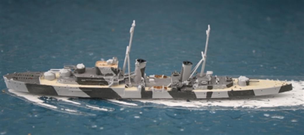 John's Model Shipyard 1/1200 RN311 Kit of a Dido-class light cruiser to make a model with a 4in gun in X- position