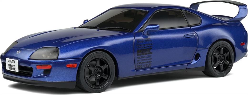 Solido 1/18 S1807603 Toyota Supra Mk.4 A80 Streetfighter Dark Blue 1993 Diecast Model