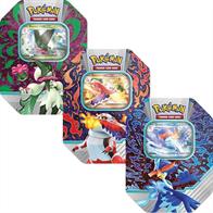 You will be sent one tin at random unless otherwise specified, subject to availability.In each tin you will find: 4 * Pokemon boosters1 * 1 of 2 foils (either Meowscarada ex, Skeleditge ex or Quaquaval ex)