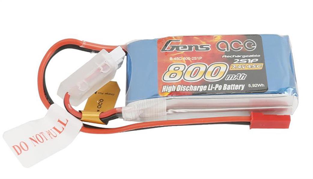 Logic RC  O-G2S0800-45B 7.4V 800Mah Lipo 45c BEC Connector By Gensace