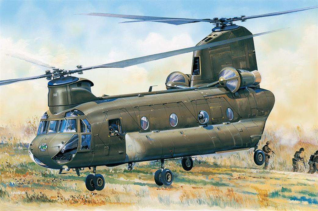 Hobbyboss 1/48 81773 CH-47D Chinook Heavy Lift Helicopter Plastic Kit