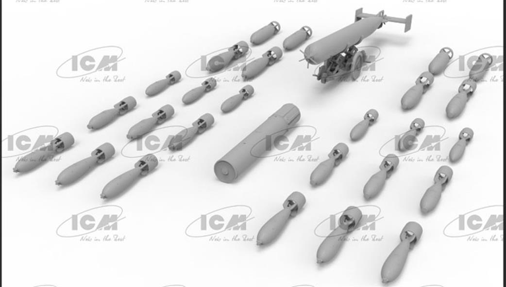 ICM 1/48 48047 WW11 British Aircraft Armament Ready To Assemble And Paint