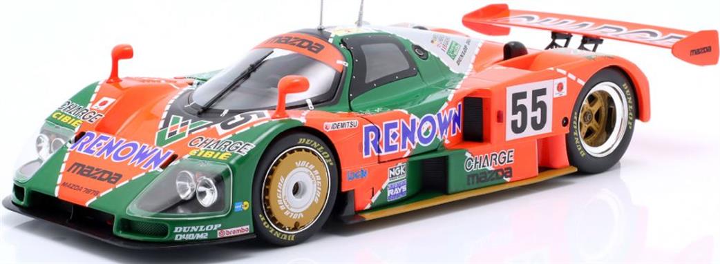 IXO 1/18 W1802701 Mazda 787B #55 Winner 24h Le Mans 1991 Weidler/Herbert/Gachot Diecast Model