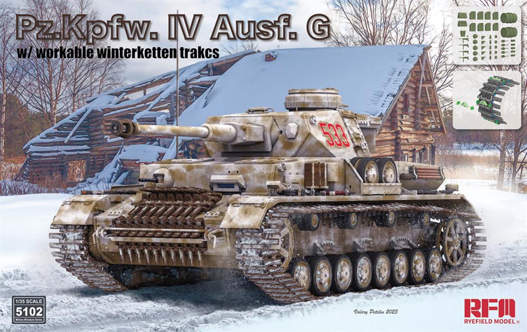 Rye Field Model 1/35 5102 German PzKpfw IV Ausf G with workable Winterketten Track Kit