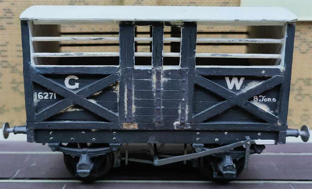 Preowned O Gauge WAGON67 Hand made Wood 4 wheel cattle wagon 16271