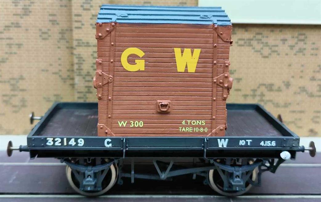 Preowned O Gauge WAGON68 Kit Built Cooper-Craft single plank 32149 with Skytrex Conflat