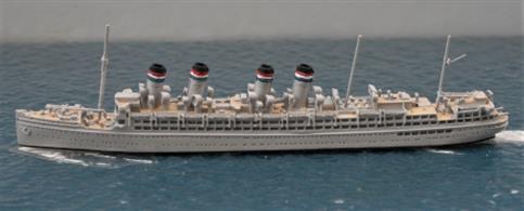 USAT Mount Vernon is a 1/1250 scale, waterline resin model of the American troopship as she was in 1920. The model is made and hand-painted by Coaslines Models, CL-M416f
