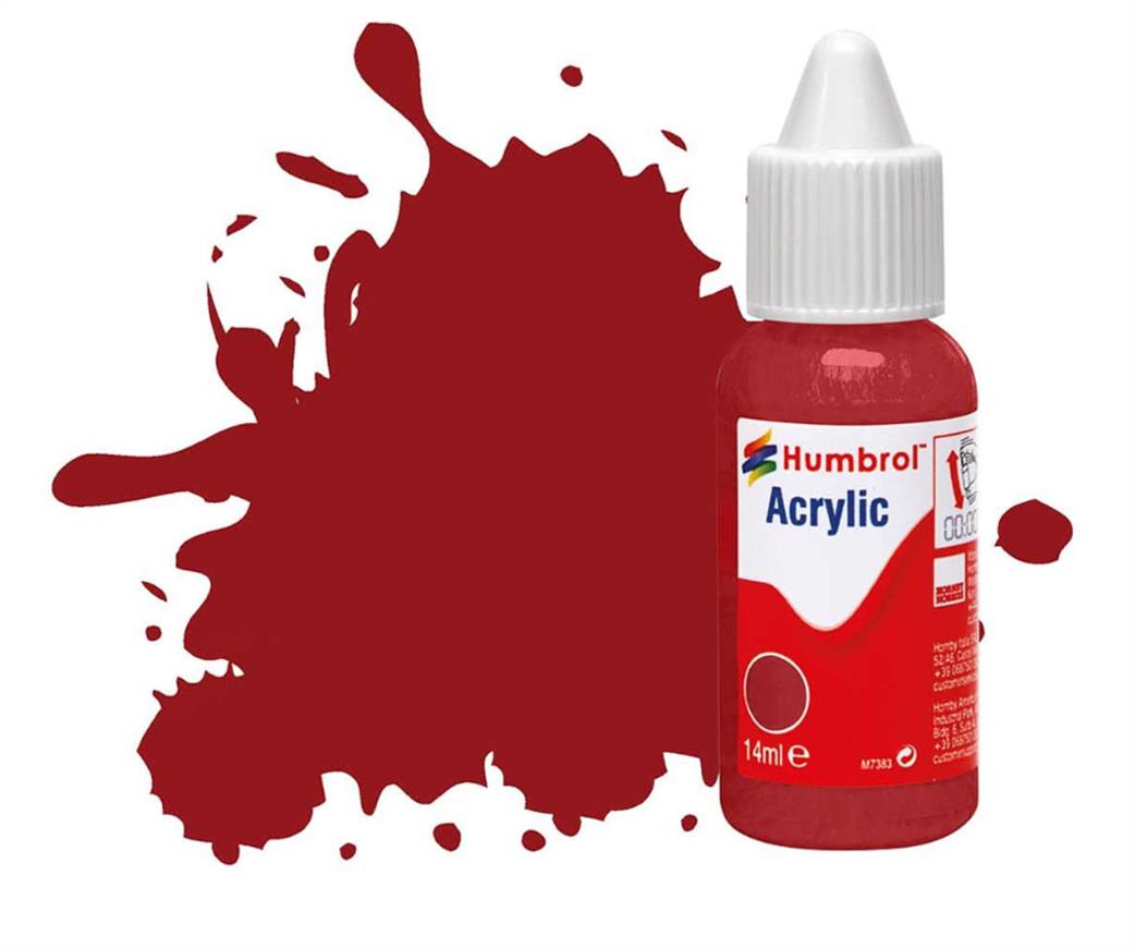 Humbrol DB0020 20 Gloss Crimson 14ml Acrylic Paint Dropper Bottle