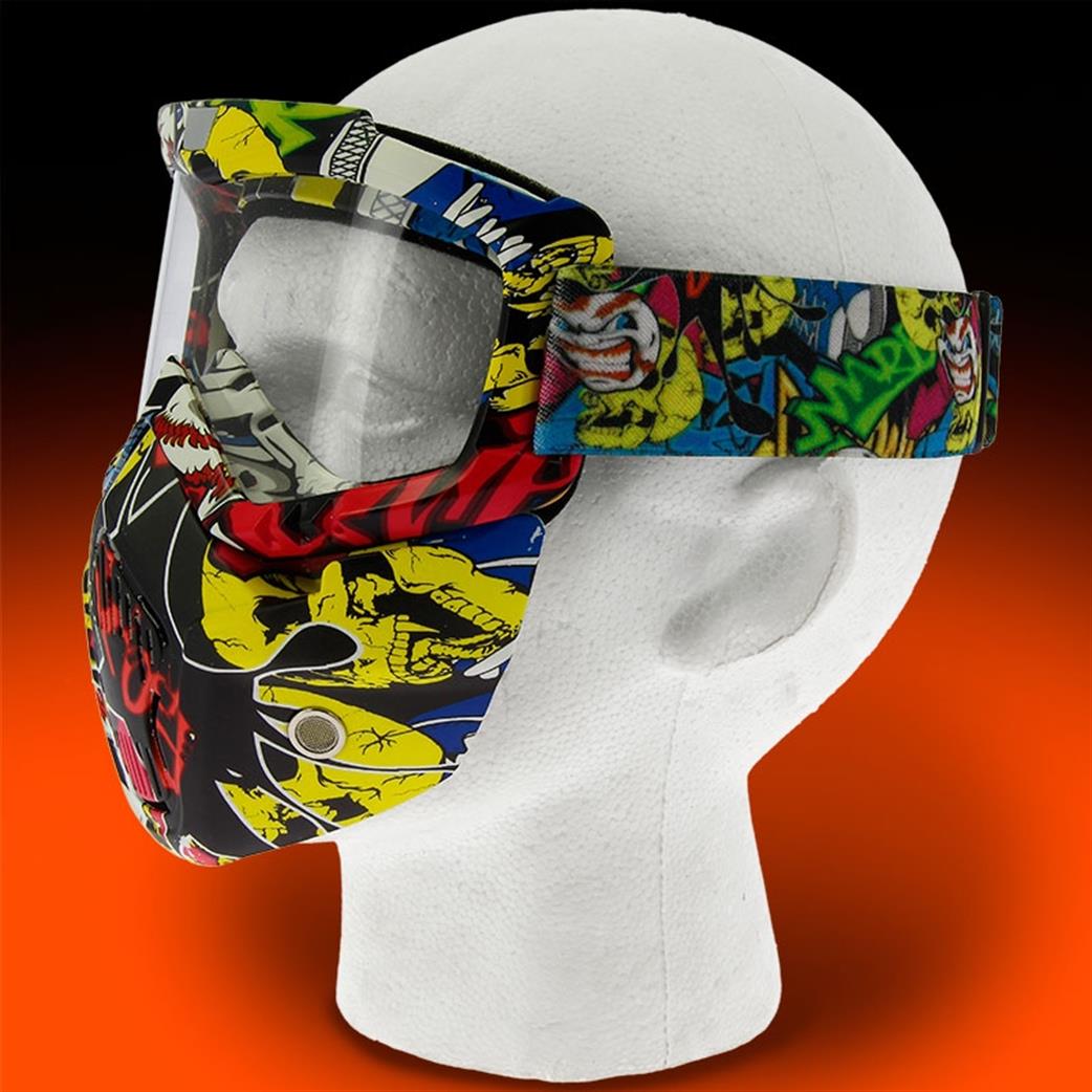 Gelsoft 1/1 P-A036-YEL-GRAF V3 Full Face Yellow Graffiti Mask