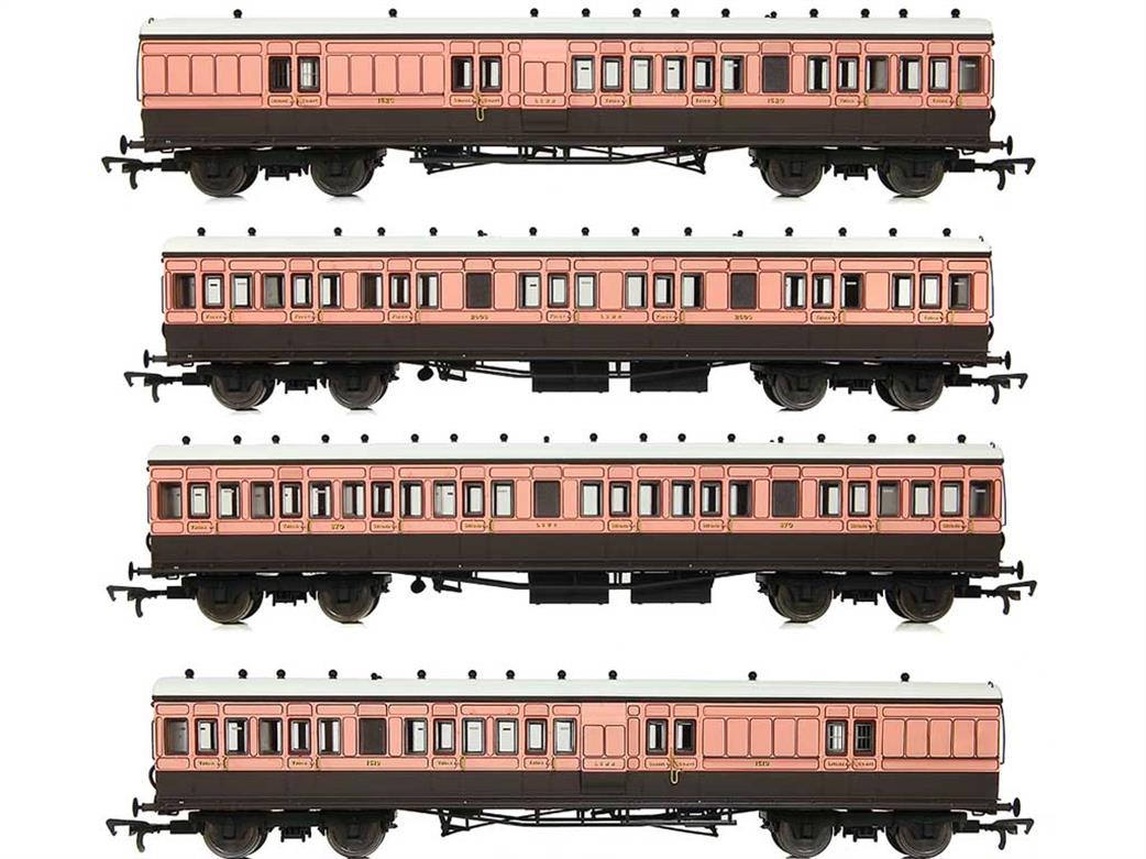 Bachmann EFE Rail OO E86011 LSWR 4-Coach Cross Country Coach Pack LSWR Salmon & Brown
