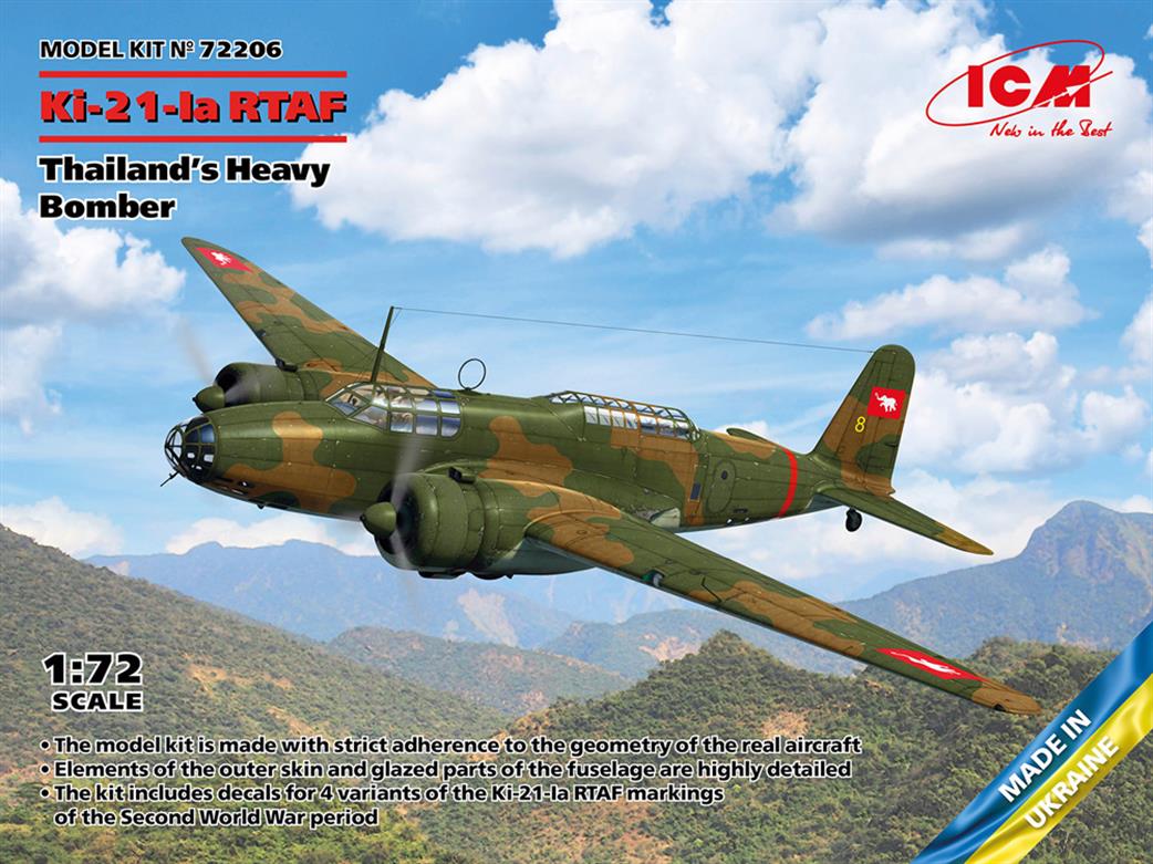 ICM 1/72 72206 Ki-21-1A RTAF Heavy Bomber  Plastic Kit