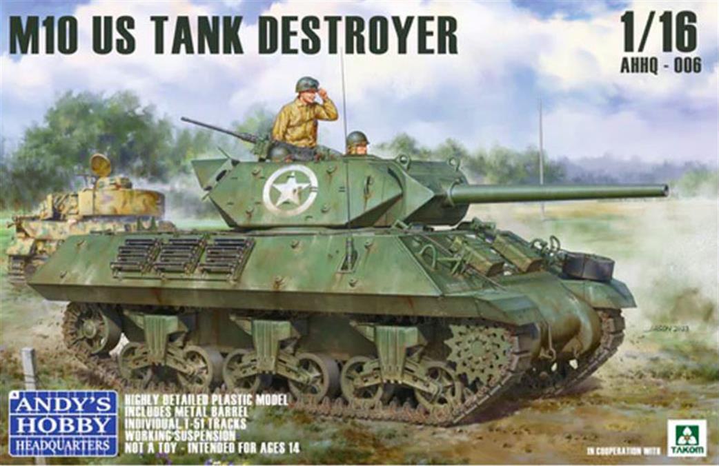 Andys Hobby Headquarters 1/16 AHHQ006 US M10 US Tank Destroyer Large Scale Plastic Kit