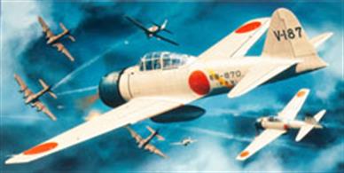 The Weekend edition kit of Japanese WWII naval fighter plane A6M3 Zero Type 32 in 1/48 scale. This version of Zero had wing of reduced span and the folding wingtips were eliminated.