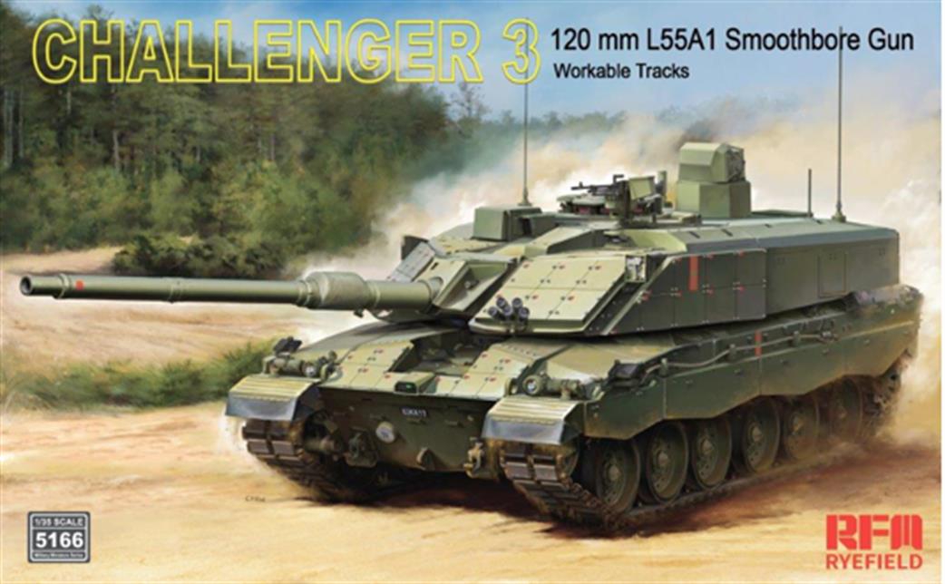 Rye Field Model 1/35 RM5166 Challenger 3 120mm L55A1 Smoothbore Gun with Workalbe Tracks Kit