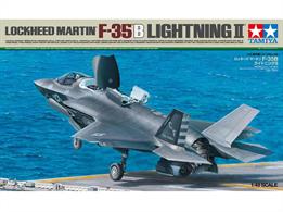 This model kit recreates the F-35 Lightning II variant, F-35B in our legendary 1/48 Aircraft Series. Developed under the Joint Strike Fighter (JSF) program , the F-35 integrates multiple functions into its design and there are three types: the F-35A conventional takeoff and landing (CTOL) aircraft, the F-35B short takeoff, vertical landing (STOVL), and the F-35C carrier takeoff and landing (CV). The F-35B was developed as a successor of the AV- 8B Harrier II. The F-35B is recognized as the aircraft which accomplished both supersonic flight and STOVL by the 3-bearing engine duct nozzle and lift fan, and following the F-35A, the F-35B deployment started in 2015. The first F-35B to see action was an aircraft belonging to the U.S. Marine Corps VMFA-211 “Wake Island Avengers” in Afghanistan, in September 2018. Not only the U.S. and the U.K. but also Italy employs the F-35B. The Japan Air Self-Defense Force also plans to launch a new fighter squadron with the F-35B from 2024 onward. As the F-35B can be operated from both aircraft carriers and airfields featuring short runways, many countries are considering its deployment, and the F-35B looks set to become a significant presence in the skies across the world.