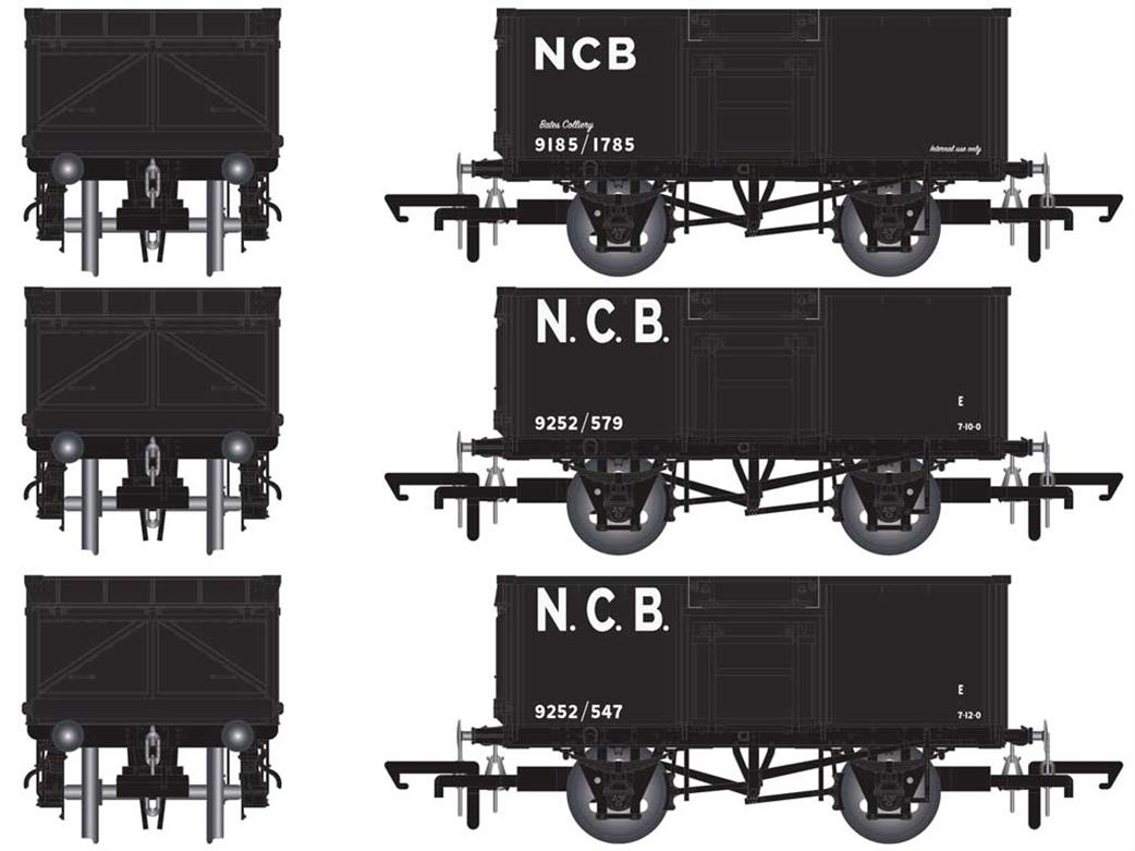 Accurascale OO ACC1071 Triple Pack R NCB Bates Colliery 16Ton Mineral Wagons NCB Black