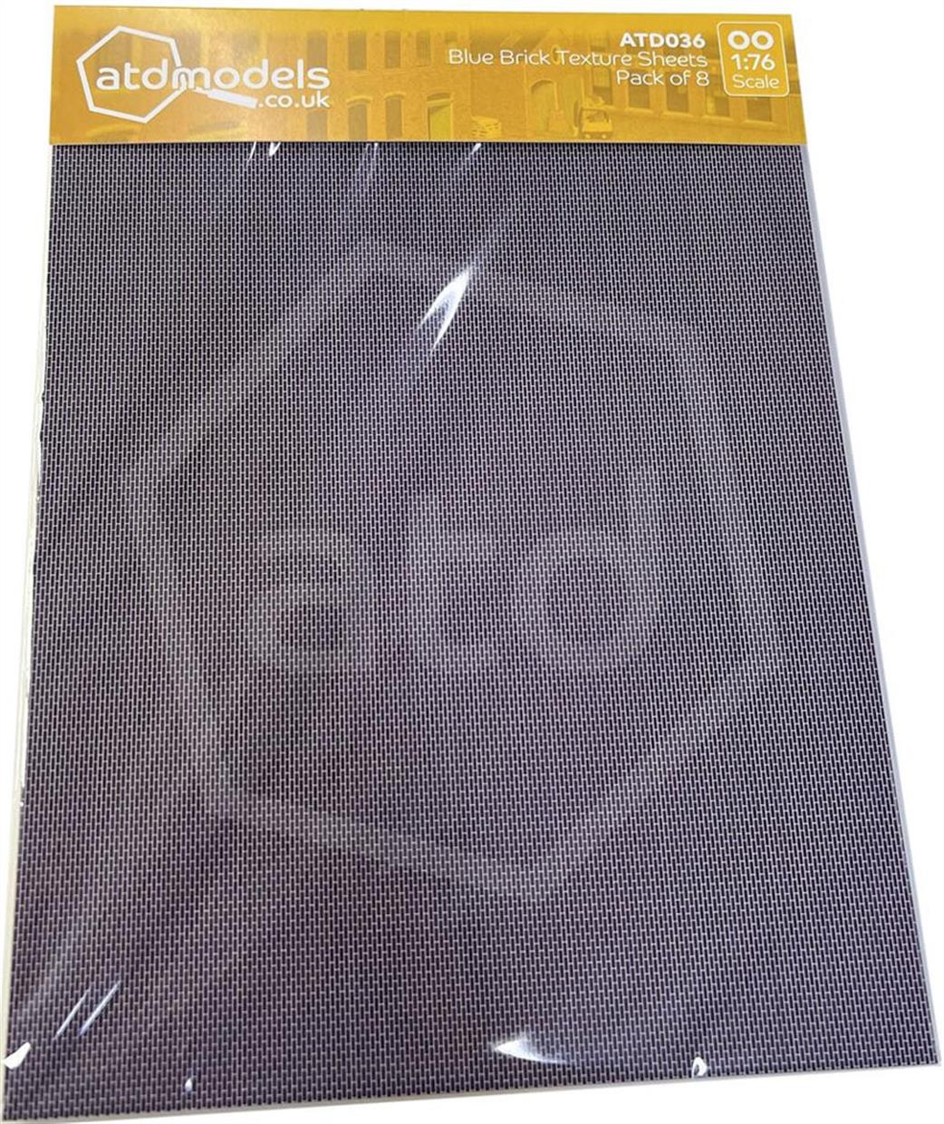 ATD Models OO ATD036 Blue Brick Textured Card Builders Pack 8xA4 Sheets