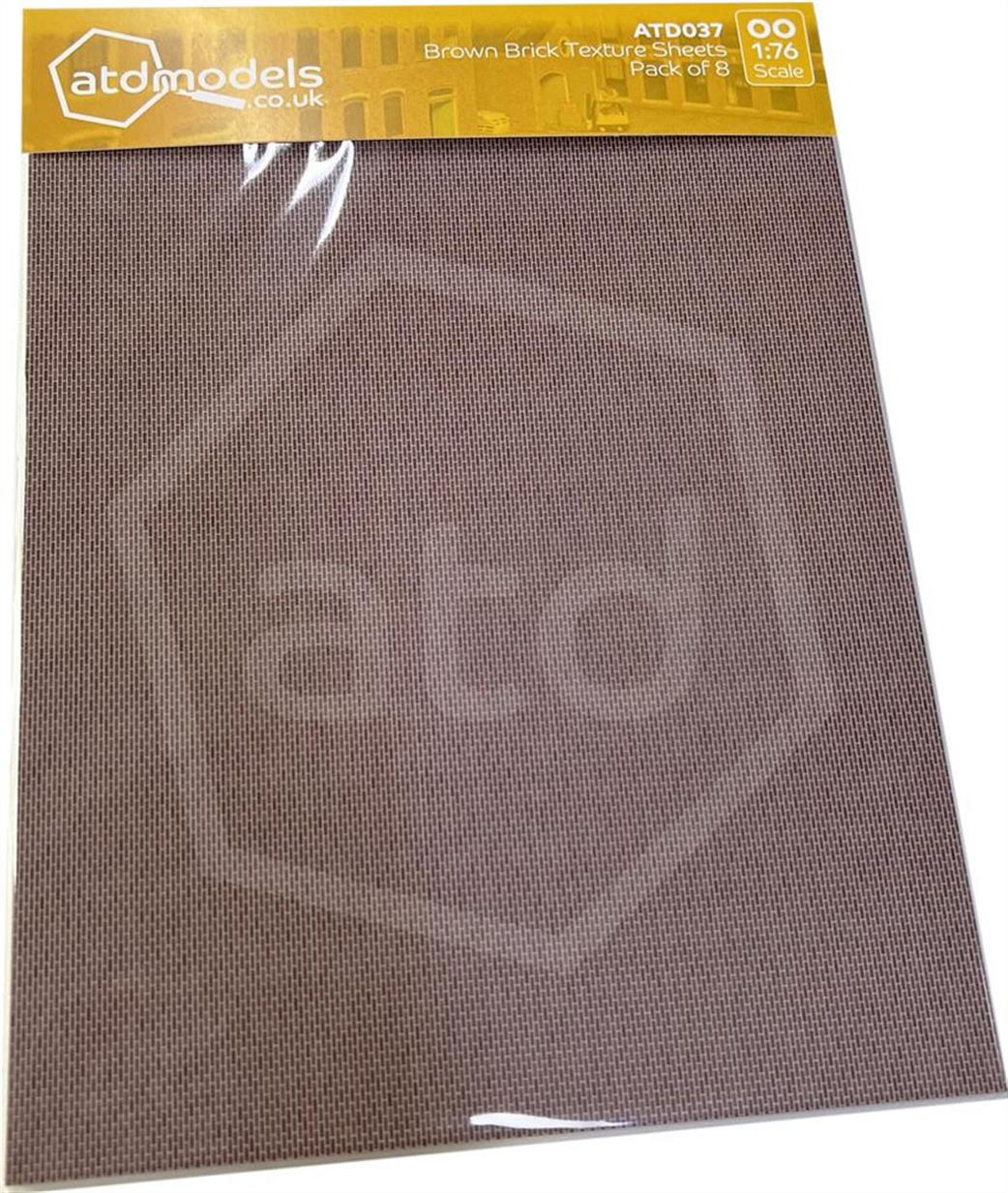 ATD Models OO ATD037 Brown Brick Textured Card Builders Pack 8xA4 Sheets